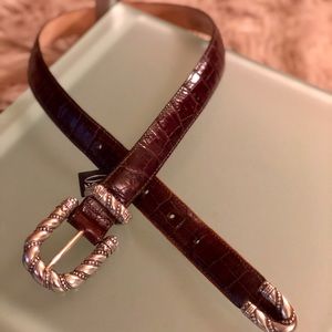 BRIGHTON Croc embossed leather belt